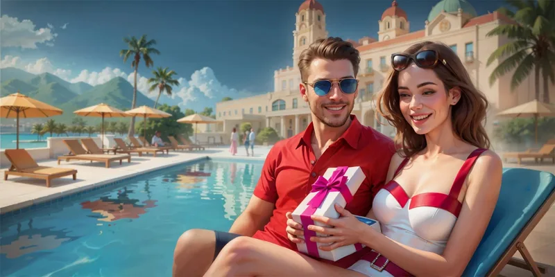 Promozione cashback live 25% di Wonaco con coppia in piscina